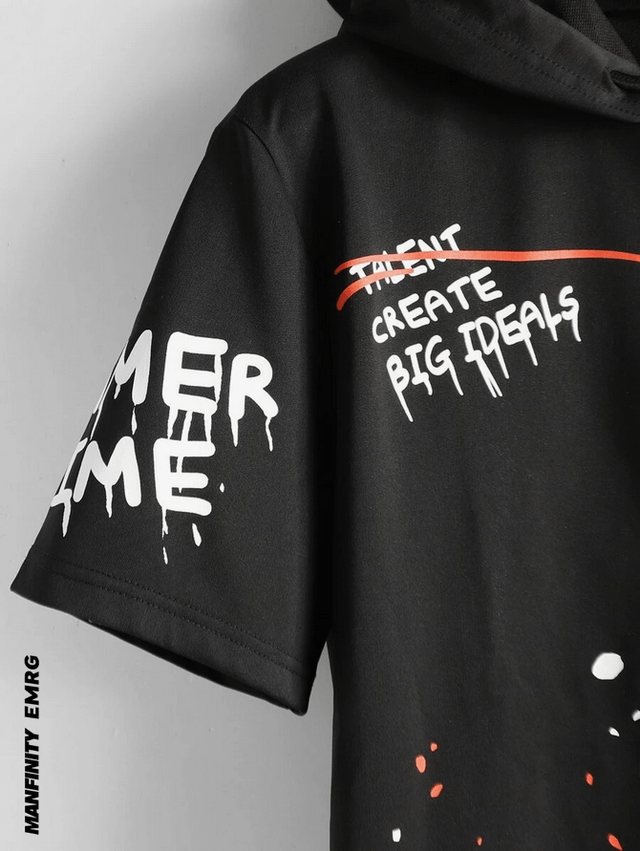 Graffiti T-shirt met Capuchon